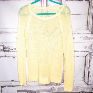 Sonoma Soft Pliable Yellow Cotton Sweater Crochet